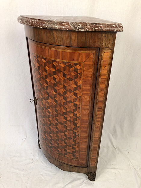 Fully inlaid neck cabinet, eighteenth-century marble top