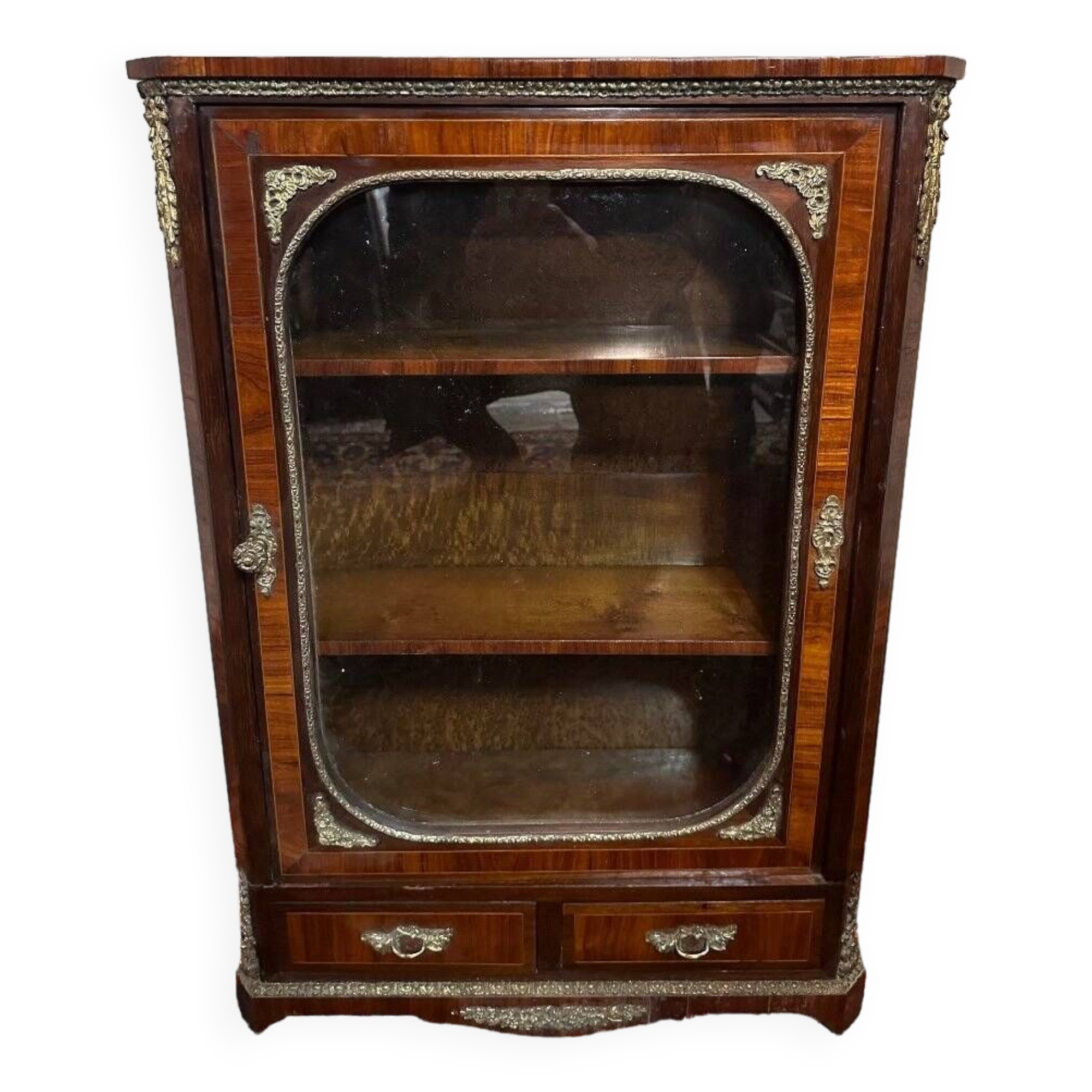 Small Napoleon III Period Showcase In Marquetry.