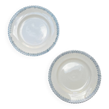 Lot de 2 assiettes anciennes en terre de fer – Manufacture de Longwy