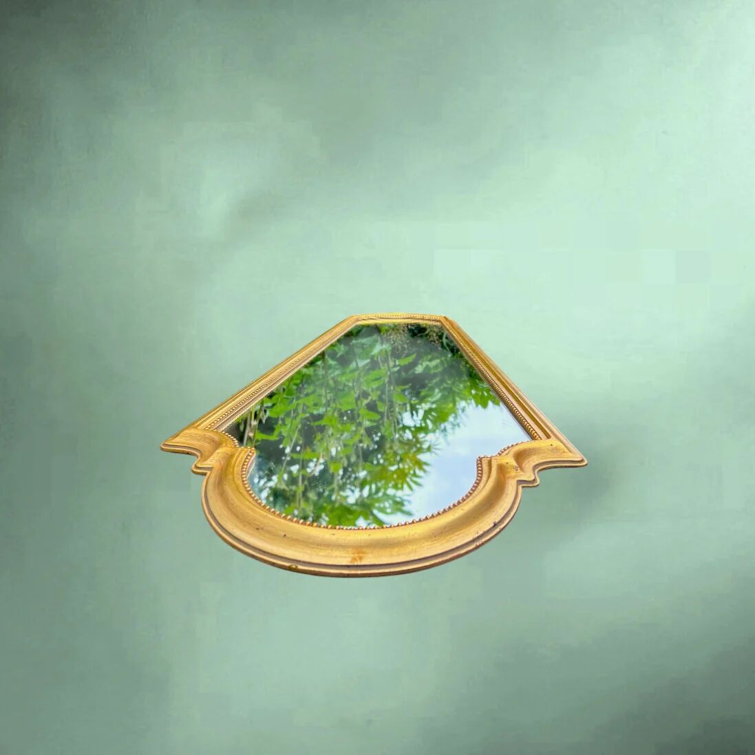 Large wall mirror in gilded resin – neoclassical style – 1970s