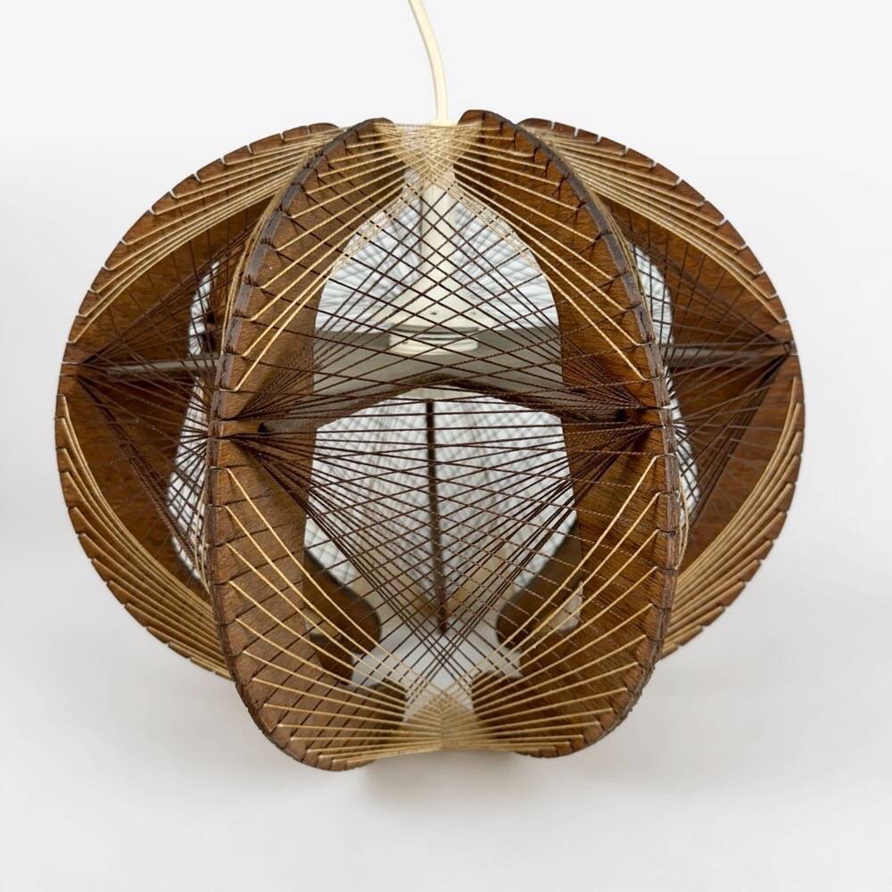 Scandinavian wooden and stretched wire suspension 70's
