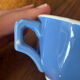 Set of 4 antique coloured faience cups KG Lunéville.