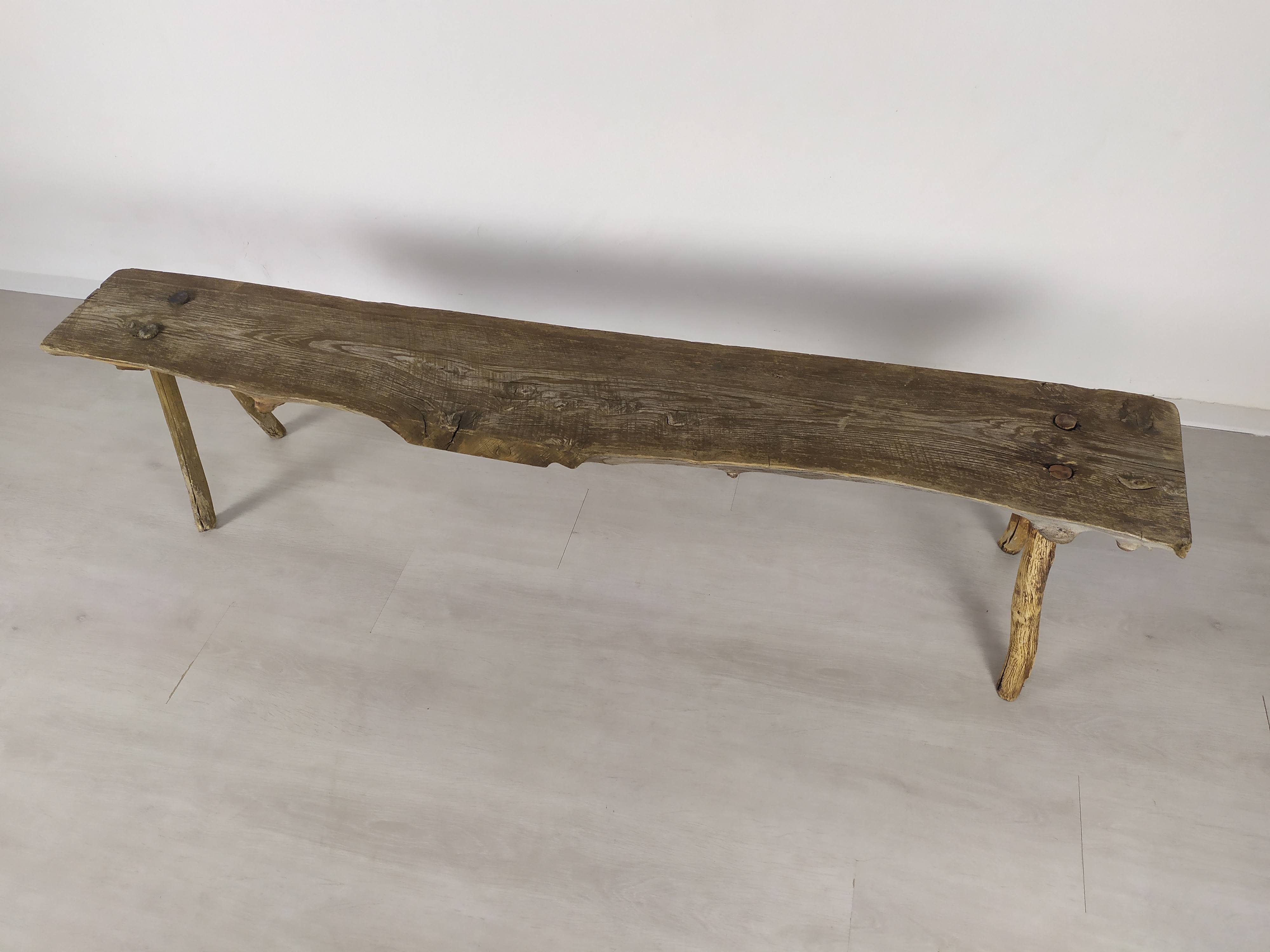 Rustic farm bench