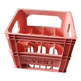 Locker 12 bottles Evian pink plastic box