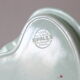 Opaline ashtray, mint color, Viking boat, vintage