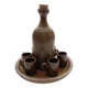 Liqueur or sake service in artisanal glazed stoneware made in France