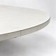 Vintage oval extendable dining table, white laminate and chrome, 1970s.