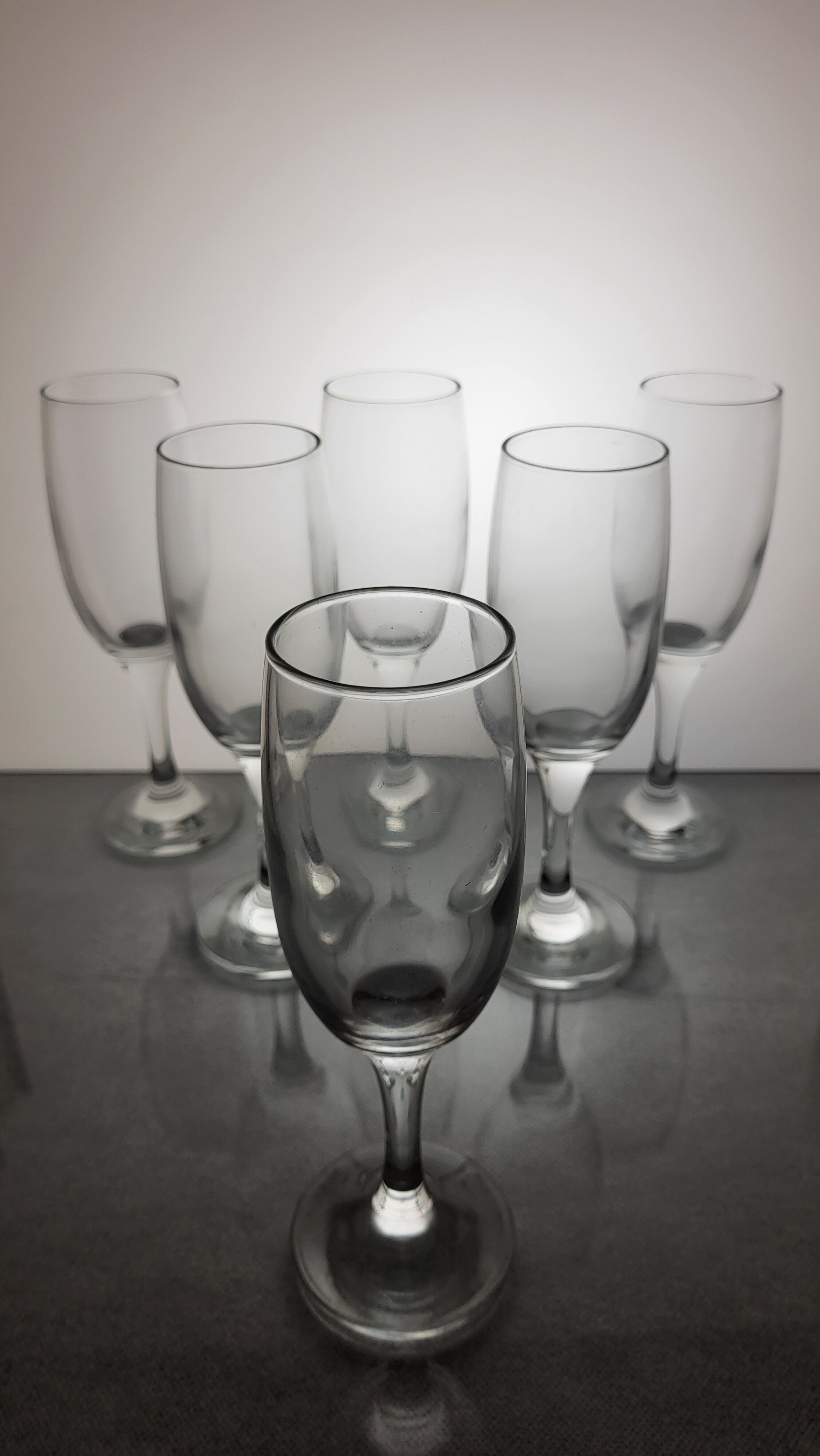 Set of 6 glass flutes