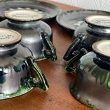 6 tasses en faïence de Quimper.