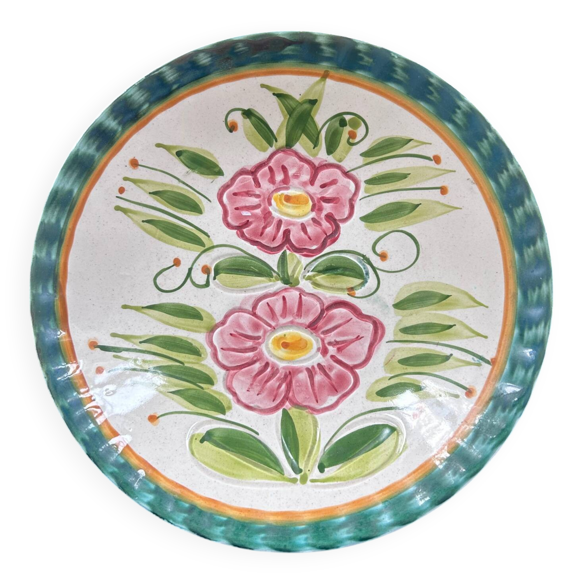 Italian dish with floral decoration