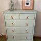 Commode bois vert 6 tiroirs