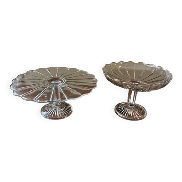 Duo compotier et plat à tarte anciens