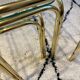 Golden metal tables