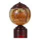 Decorative Kokeshi doll sculpture from northern Japan, hand-painted, signed.