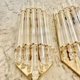 Venini wall lamps glass murano structure gold Italy 90s