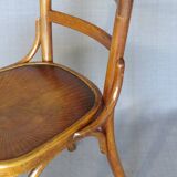 Set of 2 chairs bistro fischel 1930, wooden seats