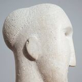 Modernist figurative sculpture bust in sandstone