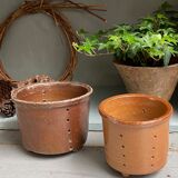 Pair of old faisselle molds