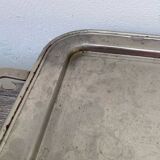 Rectangular silver metal tray