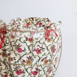 Travailleuse panier à couture tripode en laiton doré
