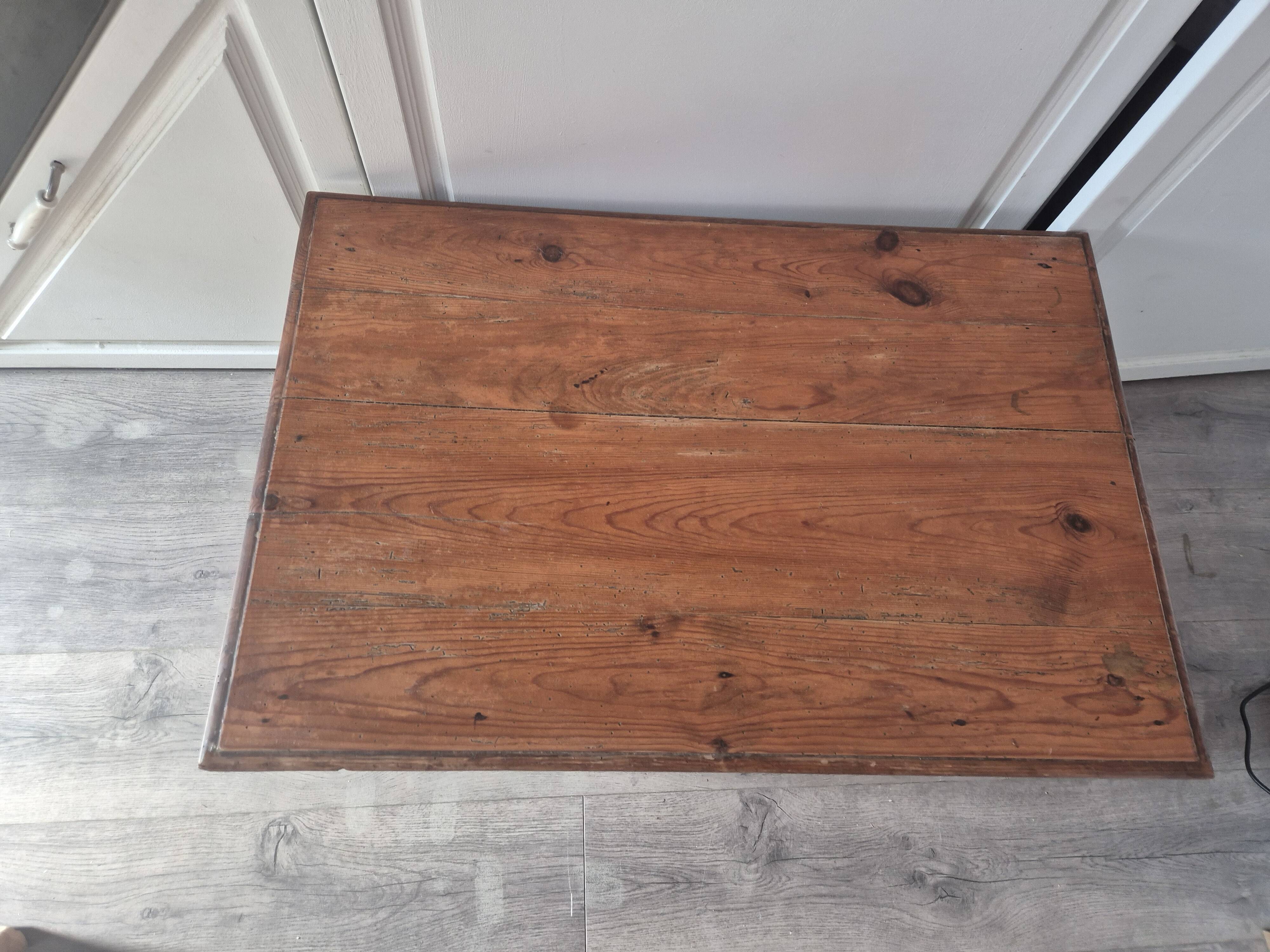 vintage wooden coffee table with a drawer