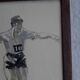Watercolor drawing of a discus thrower, signed Massonet