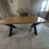 Solid Oak & IPN Steel Table - 200 x 100 - Artisan Creation