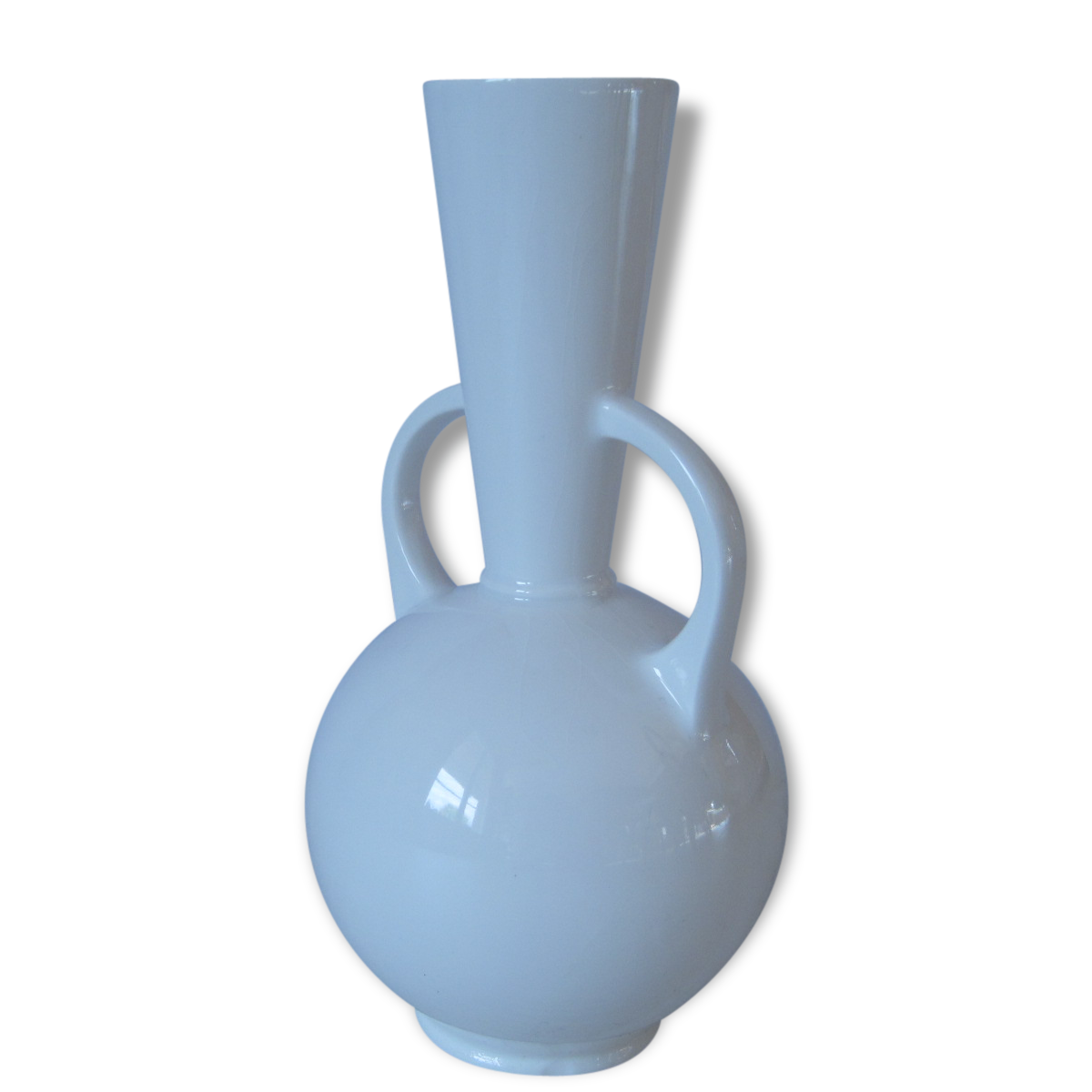 White glazed earthenware ceramics Design contemporary vase
