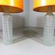 Set of 2 large glass table lamps 1960’s