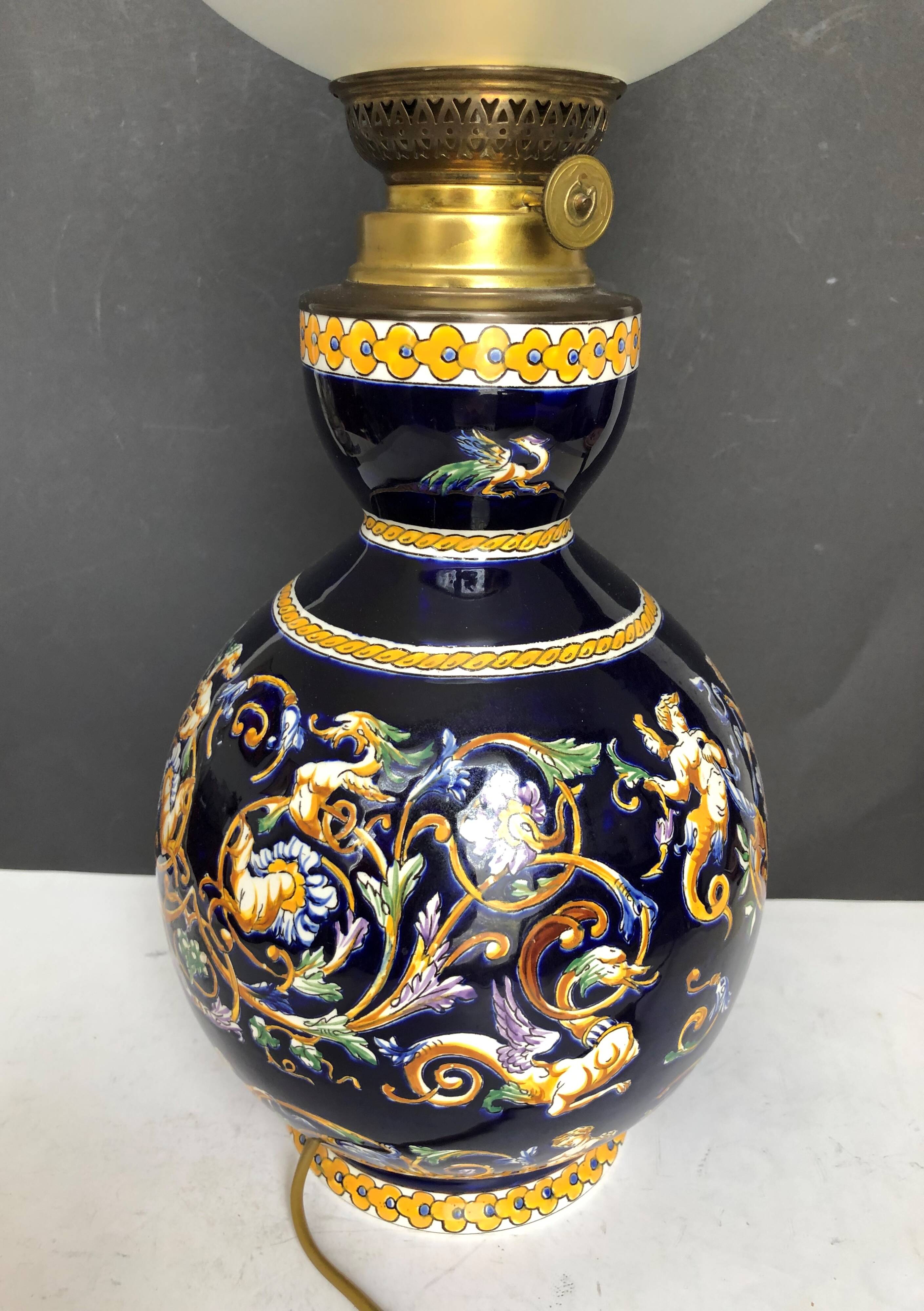 GIEN earthen earthenware lamp Renaissance model