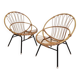 Set of 2 rattan, bamboo children's chairs Rohe Noordwolde 1950s