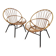 Set of 2 rattan, bamboo children's chairs Rohe Noordwolde 1950s
