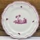Old oval dish Gien model Paysages roses 1960 1971