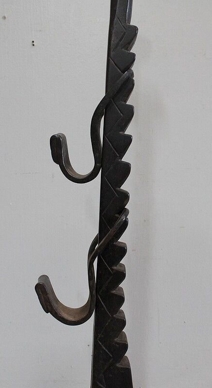 Pair of wrought iron chenets - late nineteenth century