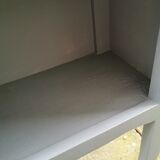 Gray bedside table