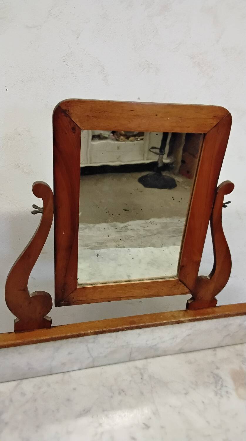 Antique dressing table/vanity unit in wood and marble
