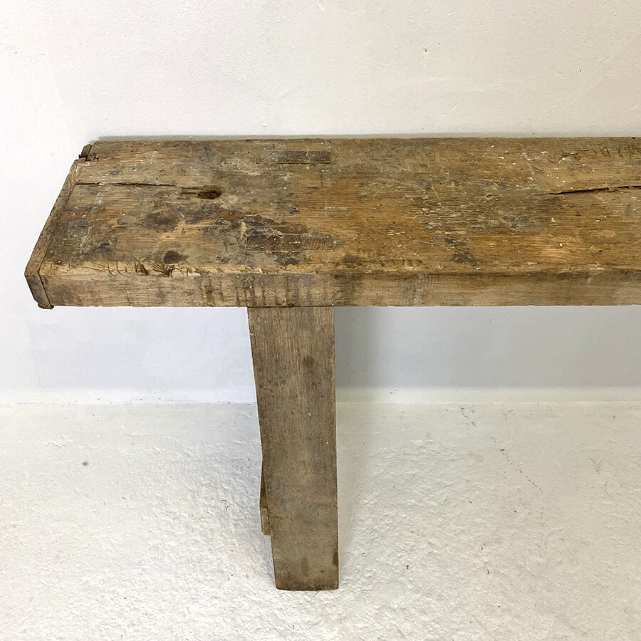 Old solid oak brut workbench