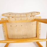 Pair of Swedish stools from the 1960s in lacquered birch, mid-century style.