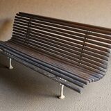 Garden bench with cast iron legs, Art Nouveau style.