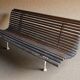 Garden bench with cast iron legs, Art Nouveau style.