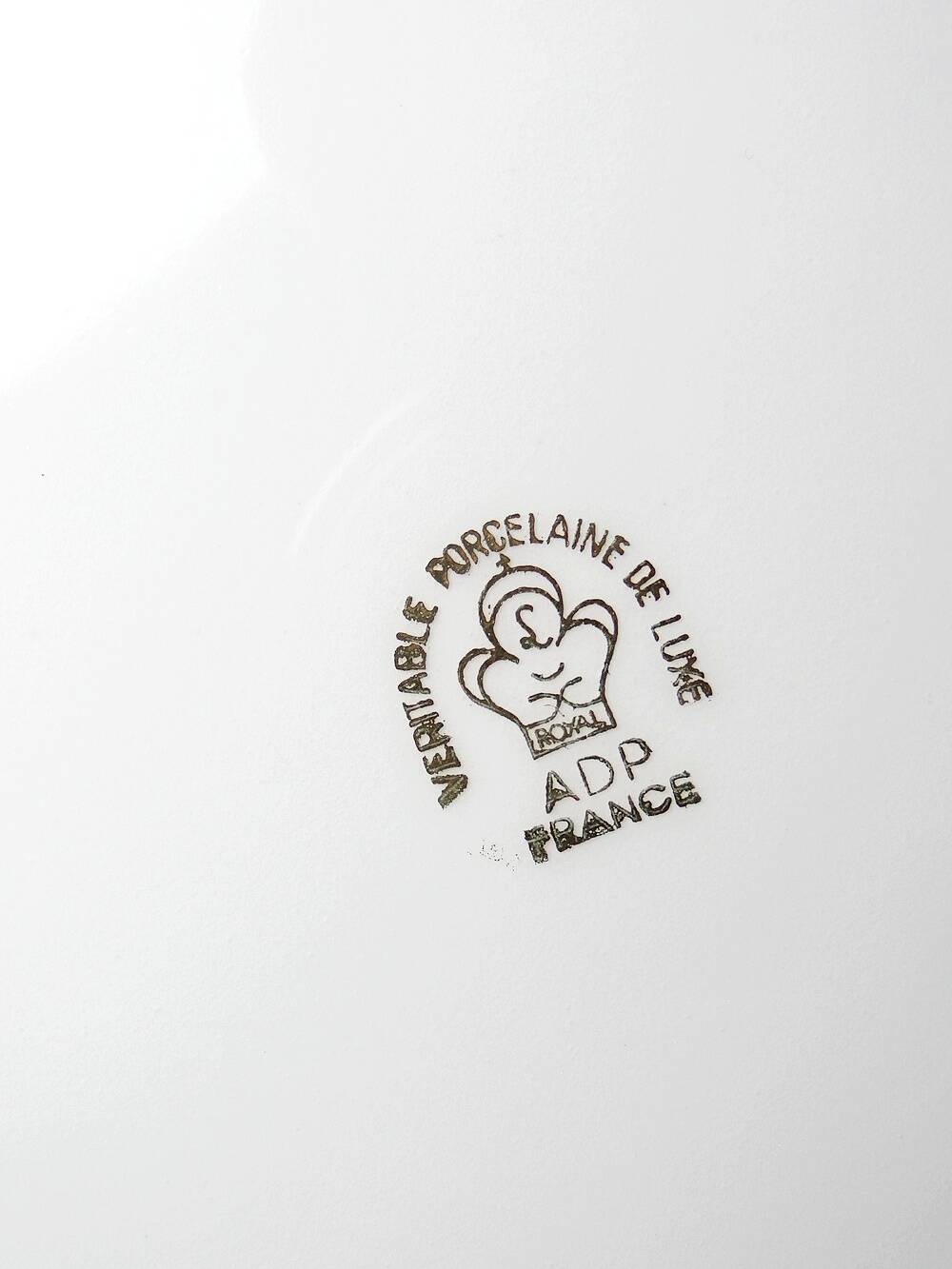 Vintage deep plate in gilded Limoges porcelain, ADP L Royal
