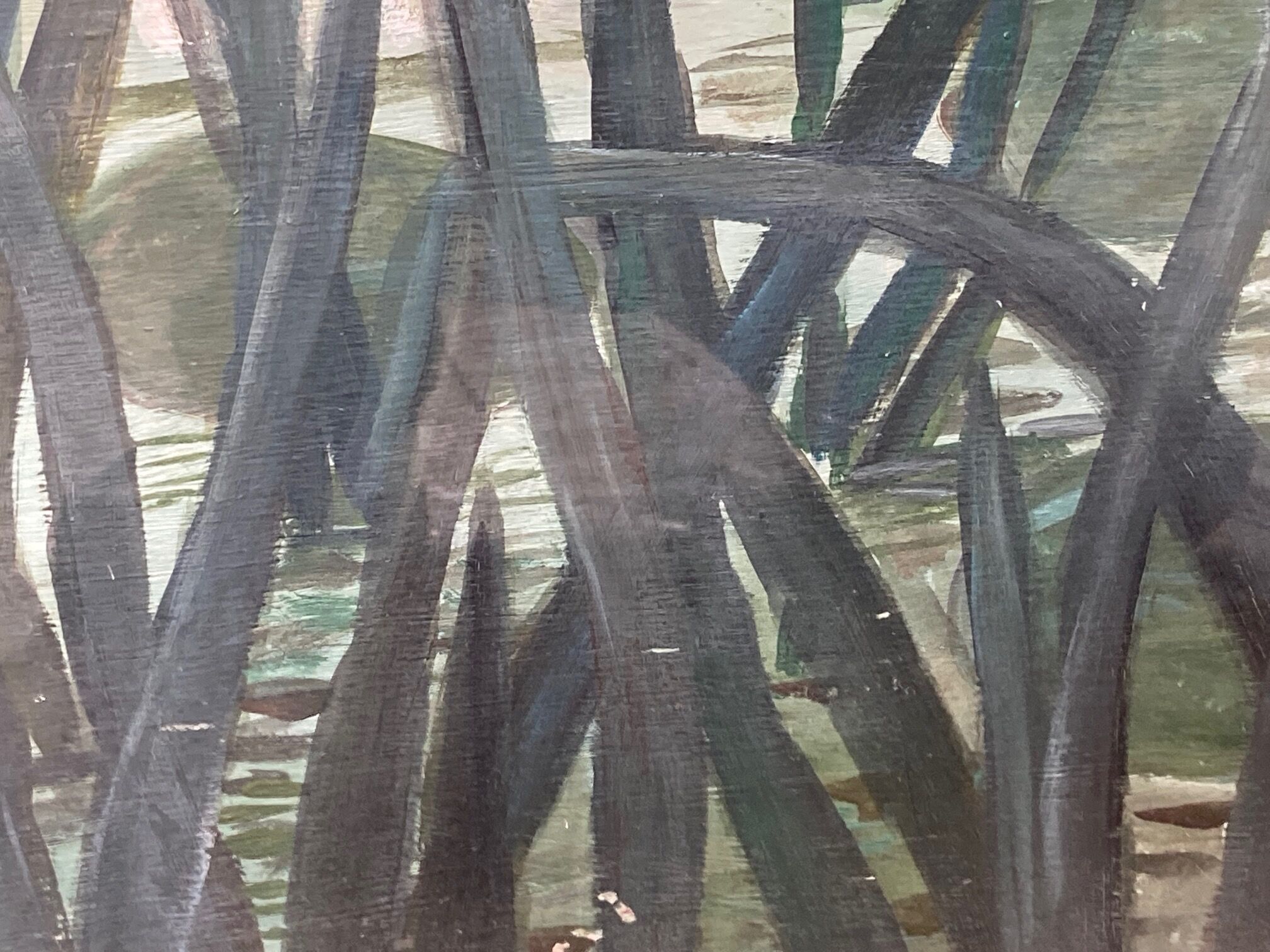 Painting on plywood "water lilies"