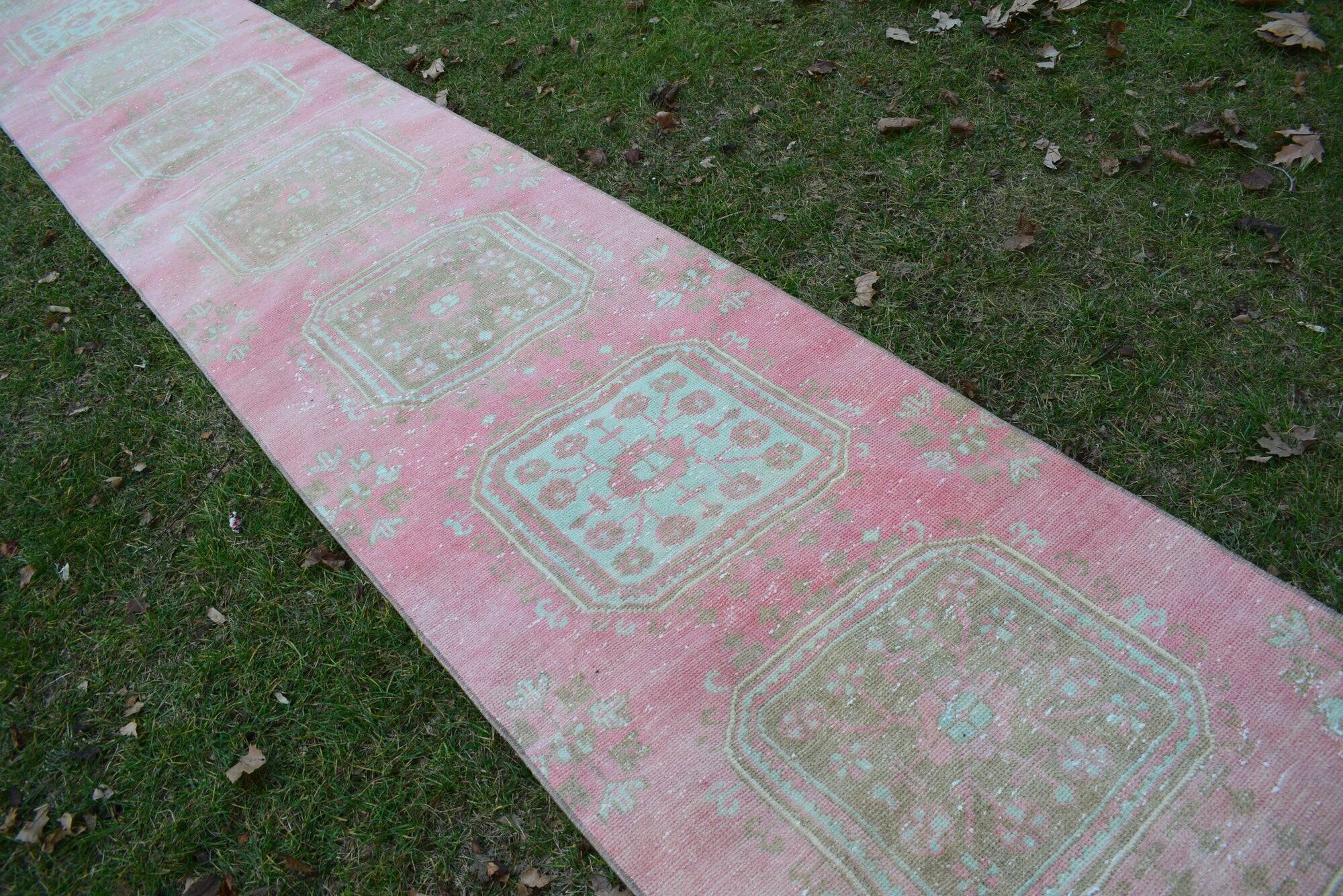 Vintage Turkish hallway rug 88x680 cm