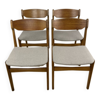 Lot de 4 chaises scandinave en teck