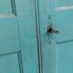 Antique patinated two-door cabinet