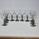 10 Bormioli Rocco Vintage Crystal Wine Glasses with Grooved Grey Stem