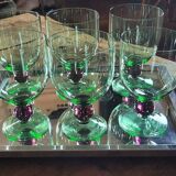 6 vintage design blown glasses from the 60s and 70s