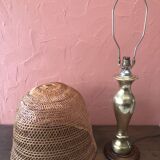 Lamp year 1960 wicker brass