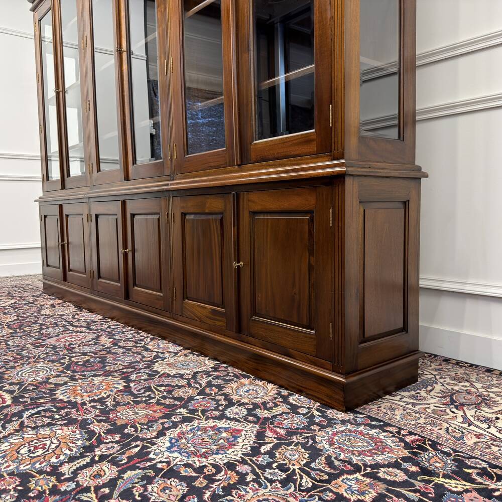 Large English Bookcase with Glass Doors