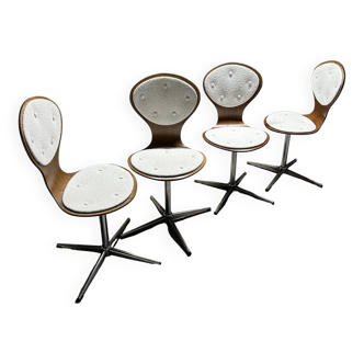 Suite de 4 chaises d'Elmar Flötotto 1960. Allemagne, 1960